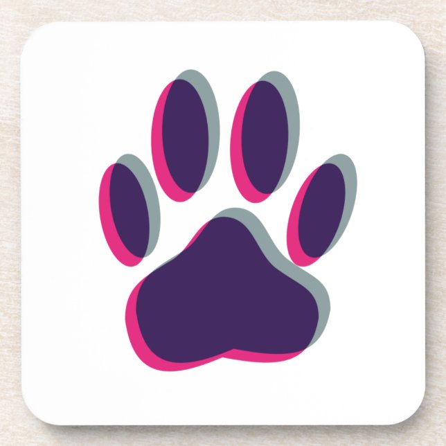 Out of Focus Dog Paw Print Coaster (Front)