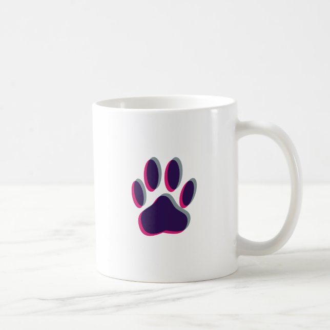 Out of Focus Dog Paw Print Coffee Mug (Right)