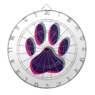 Out of Focus Dog Paw Print Dartboard