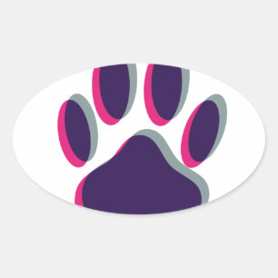 Out of Focus Dog Paw Print Oval Sticker