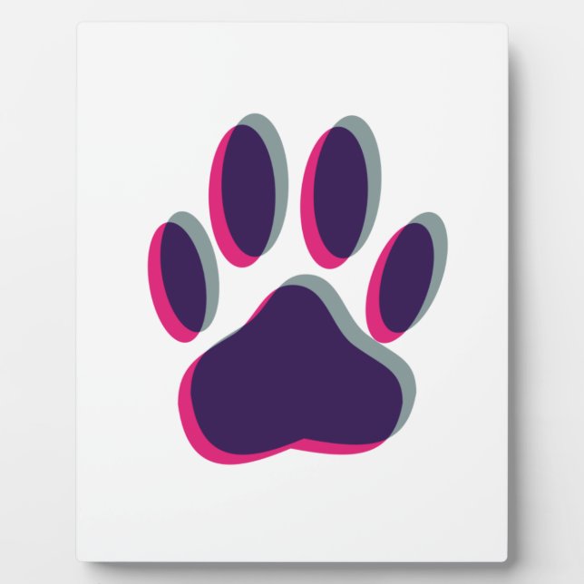 Out of Focus Dog Paw Print Plaque (Front)