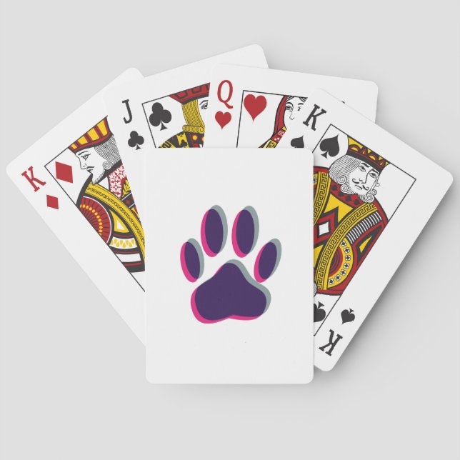Out of Focus Dog Paw Print Playing Cards (Back)