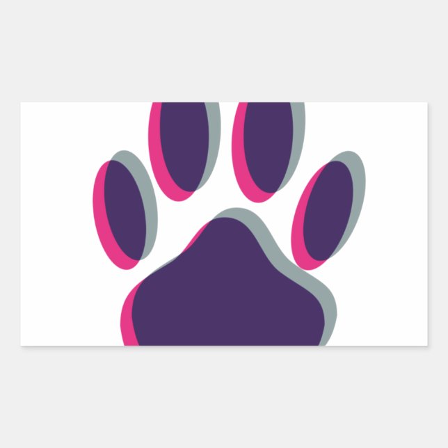 Out of Focus Dog Paw Print Rectangular Sticker (Front)