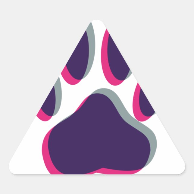Out of Focus Dog Paw Print Triangle Sticker (Front)