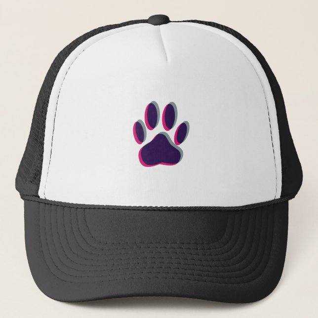Out of Focus Dog Paw Print Trucker Hat (Front)