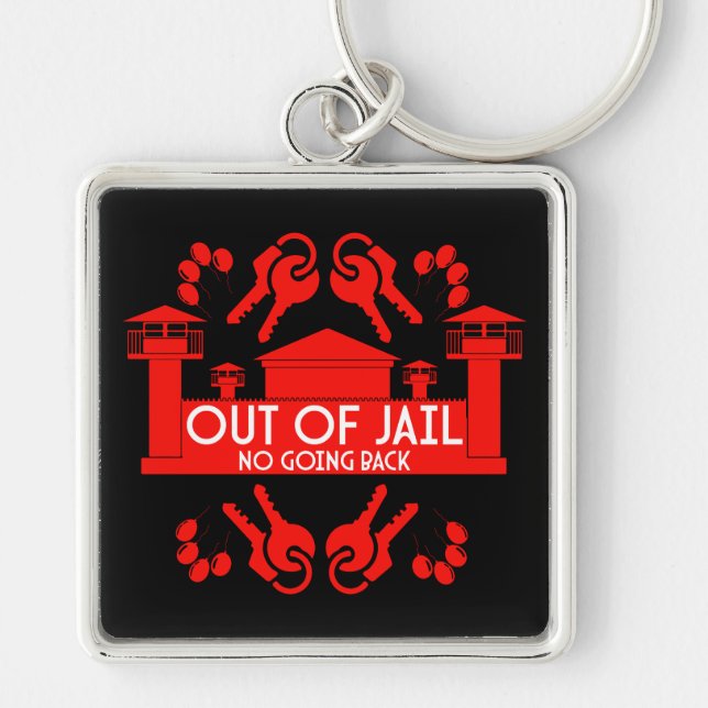 Out Of Jail Prison Release Gift Key Ring (Front)