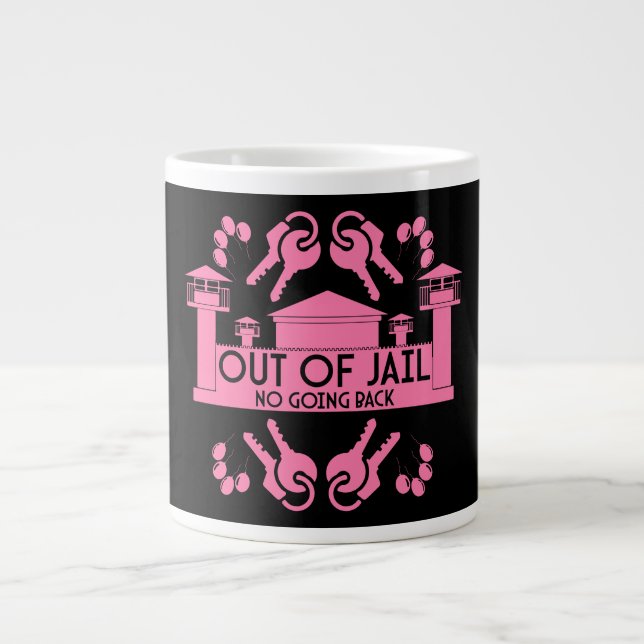 Out Of Jail Prison Release Gift Large Coffee Mug (Front)