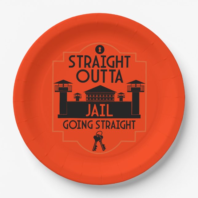 Out Of Jail Prison Release Gift  Paper Plate (Front)