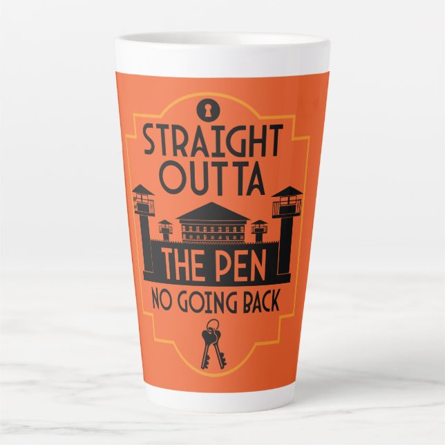 Out Of Jail Prison Release Gift Two-Tone Coffee Mu Latte Mug (Front)