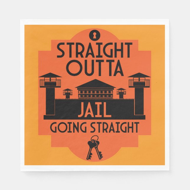 Out Of Jail Prison Release Gift Two-Tone Coffee Mu Napkin (Front)