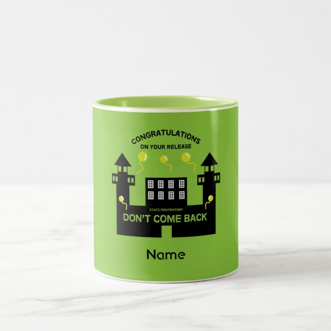 Out Of Jail Prison Release Gift Two-Tone Coffee Mug (Center)