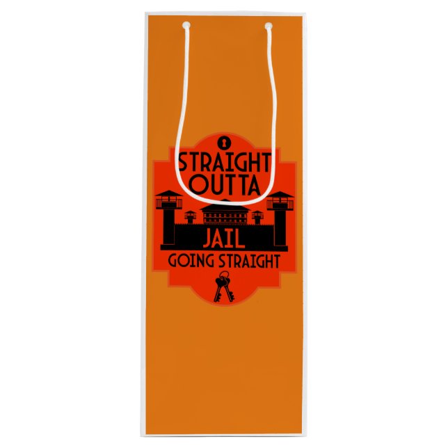 Out Of Jail Prison Release Gift  Wine Gift Bag (Front)