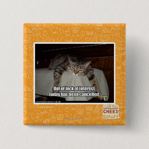 Out of lack of interest 15 cm square badge