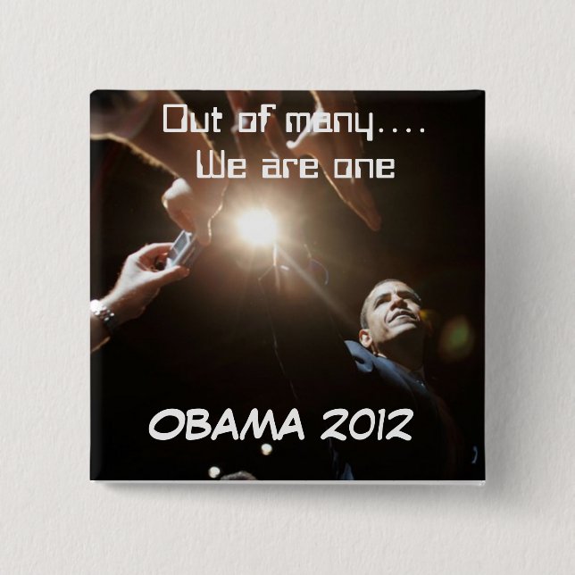 Out of many 15 cm square badge (Front)