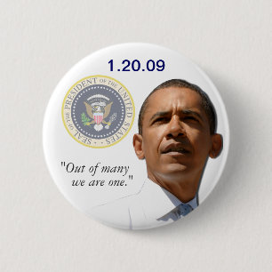 Out of many we are one - President Obama 6 Cm Round Badge