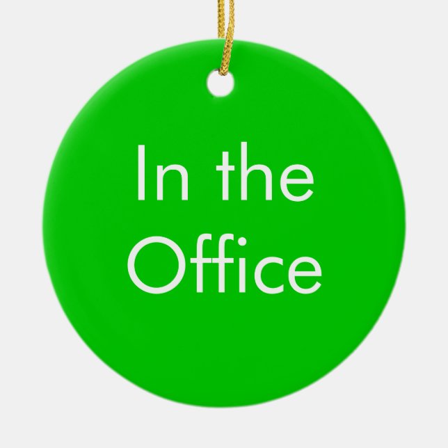 Out of Office / In the Office Sign Ceramic Tree Decoration (Front)