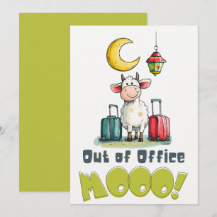 Out of Office MOOO! Funny Eid Cow on Vacation Invitation