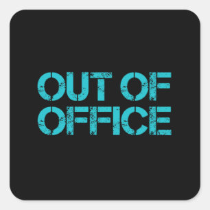 Out of office square sticker