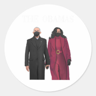Out Of Season Feminism Michelle And Barack Obama _ Classic Round Sticker