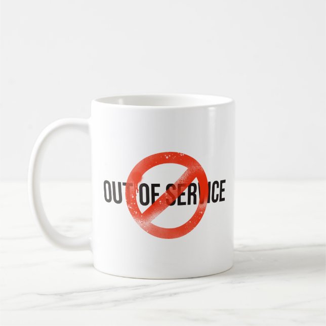 Out Of Service | Bold Graphic Classic Coffee Mug (Left)