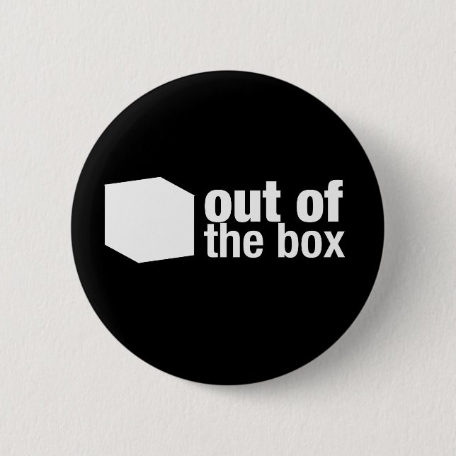 Out of the box 6 cm round badge (Front)