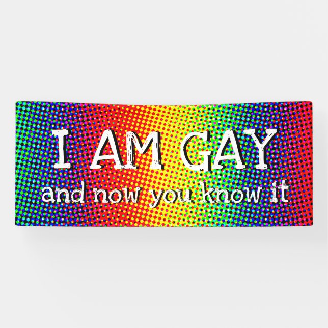 Out Of The Closet Rainbow Pride Custom I Am Gay Banner (Horizontal)