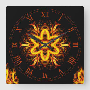 Out Of The Crucible ~ Art From The Flames ~  Square Wall Clock