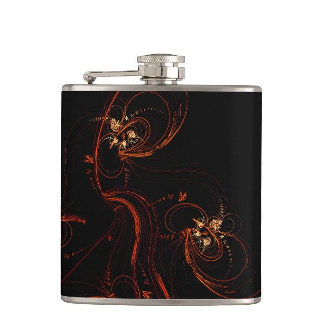 Out of the Dark Abstract Art Hip Flask (Front)
