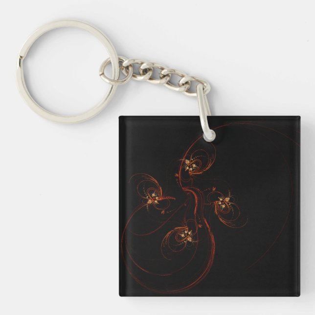 Out of the Dark Abstract Art Key Ring (Front)