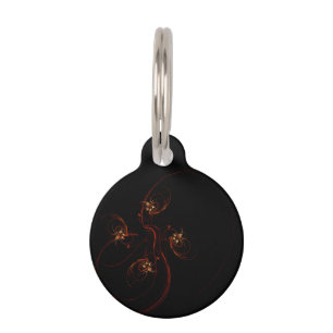Out of the Dark Abstract Art Round Pet Tag