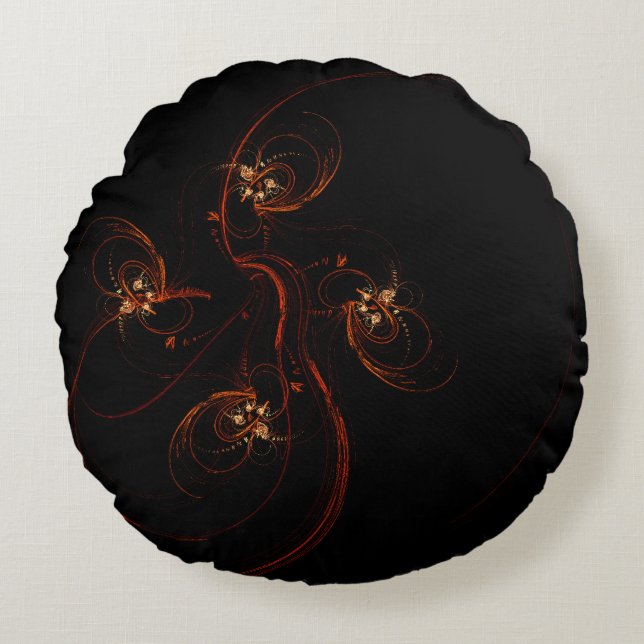 Out of the Dark Abstract Art Round Pillow (Front)