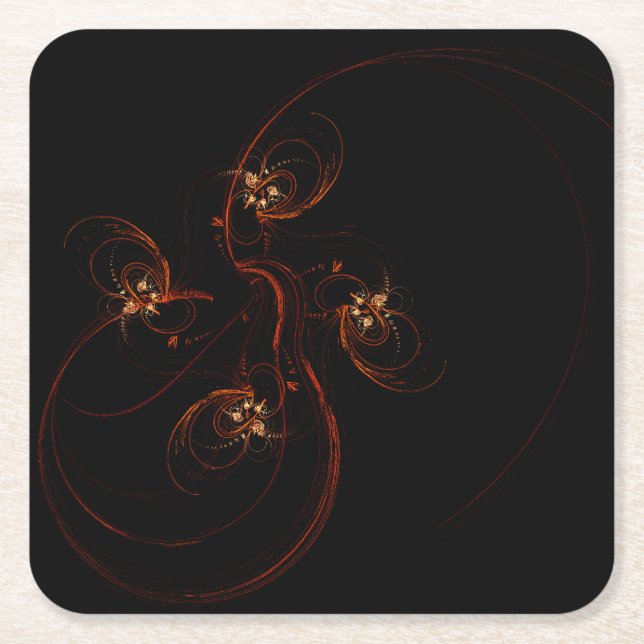 Out of the Dark Abstract Art Square Paper Coaster (Front)