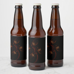 Out of the Dark Modern Minimalistic Abstract Art Beer Bottle Label