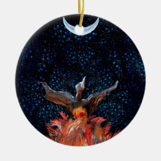 Out of the Flames: Phoenix Rising Ceramic Ornament