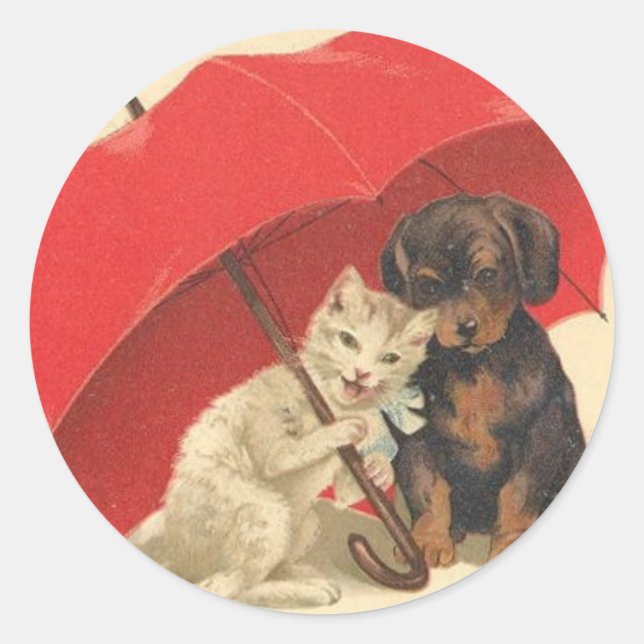 out of the rain classic round sticker (Front)