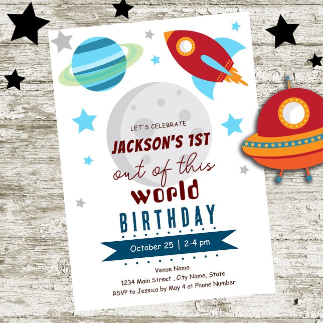 Out of This World 1st Birthday  Invitation (Creator Uploaded)