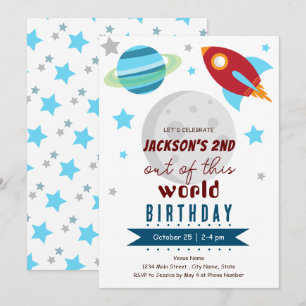 Out of This World 2nd Birthday  Invitation