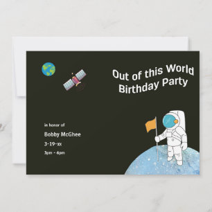 Out of this World Astronaut Birthday Party Invitation