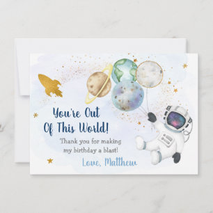 Out Of This World Astronaut Space Thank You Card