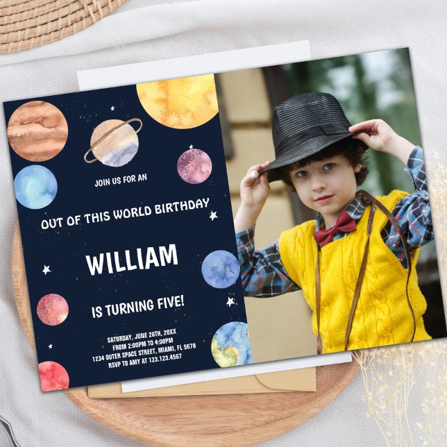 Out of this world birthday Invitations with photo (Out of this world birthday Invitations with photo)