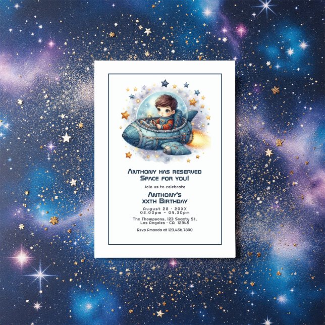 Out-of-This-World Celebration Space Birthday Party Invitation (Out-of-This-World Celebration Space Birthday Party Invitation)