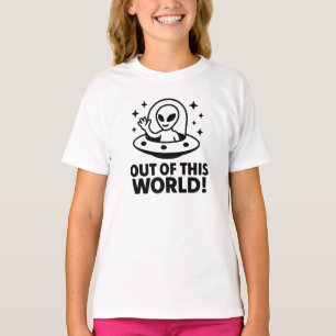 Out of This World Fun Alien Spaceship Graphic T-Shirt