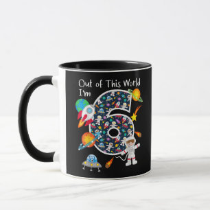 Out Of This World I'm 6 Outer Space 6 Year Old 6th Mug