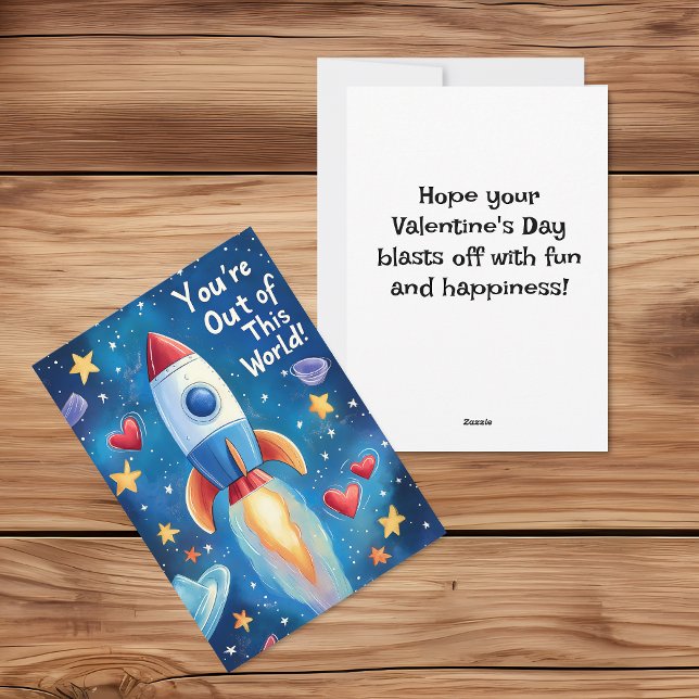 Out of This World Kids Valentine's Day Holiday Card (Creator Uploaded)