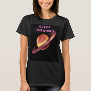 Out of This World Neon Pink Saturn Graphic T-Shirt