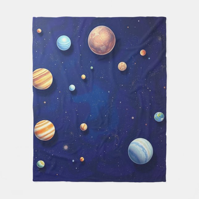 Out of This World Plush Fleece Throw Blanket (Front)