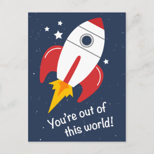 Out of This World Rocket Birthday Postcards
