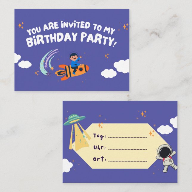Out of this World! - Simple Birthday Invitation (Front/Back)