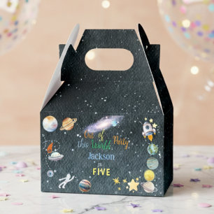 Out of this world space adventure kids birthday favour box