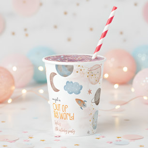 Out of this world space adventure kids birthday paper cups